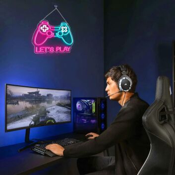LET&#039;S PLAY LED-Neonschild für Gaming Zimmer