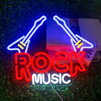 ROCK MUSIC LED-Neonschild für Musikzimmer und Wohnzimmer