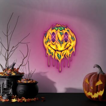 Schmelzender Smiley LED-Neonschild mit UV-Druck