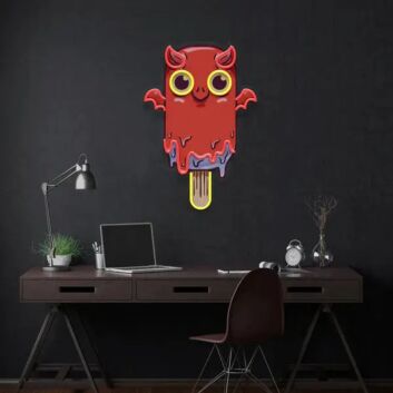 Eis am Stiel mit Teufelmotiv LED-Neonschild für Home Gaming