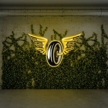Elevate Your Space: Wing Wheels UV Light Durable Neon Artistry Awaits for Home Decor, Chic Bars, and Festive Weddings.