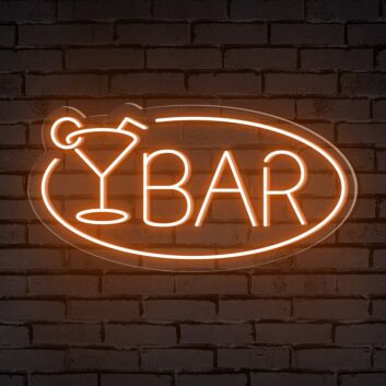 BAR LED Neonschild mit Cocktailmotiv für Bar und Club