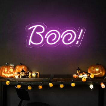 Boo! LED-Neonschild für Halloween Party