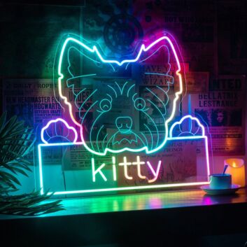 Hundekopf LED Neonschild für Wohnzimmer und Cafe