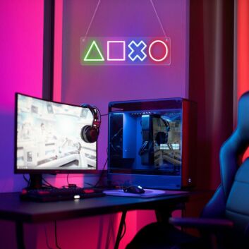 Spielkonsolen Steuerungssymbole LED-Neonschild Gamingzimmer Wohnzimmer