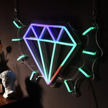 Diamant Symbol LED-Neonschild für Wohnzimmer Schaufenster