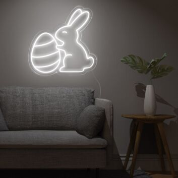 Osterhase mit Osterei LED-Neonschild Wohnzimmer Osterdekoration