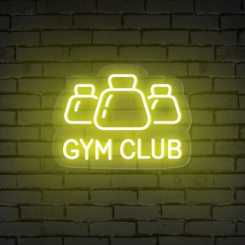 Brighten Your Gym, Club, or Home Workout Space with the Gym Club Words Kettlebells Gym Neon Sign.