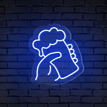 Hand mit Bierglas LED-Neonschild für Bar Club