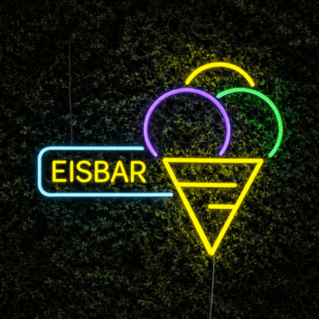 Personalisiertes Gelato LED-Neonschild mit Eiswaffel-Motiv