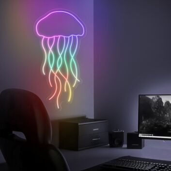 Qualle LED-Neonschild für Wohnzimmer und Gaming Zimmer