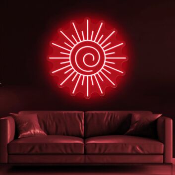Sonne mit Spiralmuster LED-Neonschild Wohnzimmer Lounge