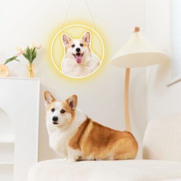 Customize Your Space: Neon Circle Portrait Personalized UV Neon Sign for Weddings, Bars, and Home Decor