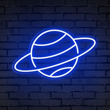 Planet mit Ring LED-Neonschild Wohnzimmer Bar