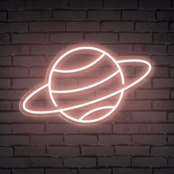 Planet mit Ring LED-Neonschild Wohnzimmer Bar