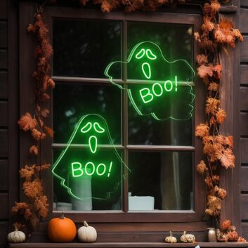 Elevate Your Halloween Ambiance: Screaming Ghosts LED Neon Sign Perfect for Home Decor, Haunted Houses, and Spooky Parties.
