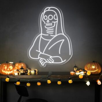 Skelett Mona Lisa LED-Neonschild Halloween Wohnzimmer