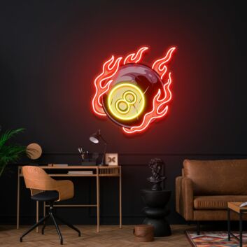 Elevate Your Game Room or Bar Ambiance with the Billiards Wall Art Led UV Neon Sign Ball Wall Decor.