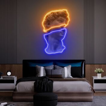 Büste des David LED-Neonschild für Schlafzimmer Wohnzimmer