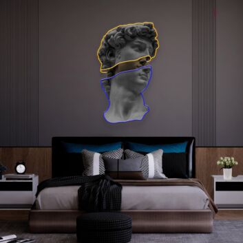 Büste des David LED-Neonschild für Schlafzimmer Wohnzimmer