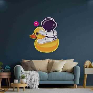 Astronaut auf Gummiente LED-Neonschild Wohnzimmer Kinderzimmer