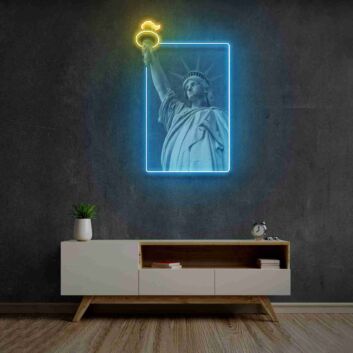 Statue of Liberty LED-Neonschild mit UV-Druck für Wohnzimmer Büro