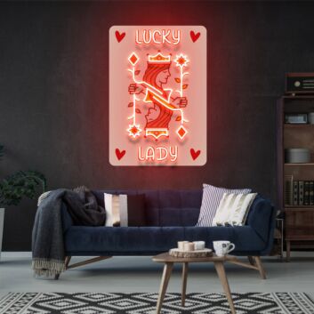 LUCKY LADY LED-Neonschild Wohnzimmer Spielzimmer