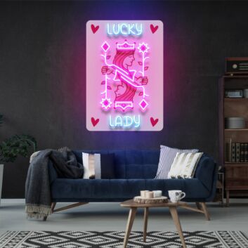 LUCKY LADY LED-Neonschild Wohnzimmer Spielzimmer