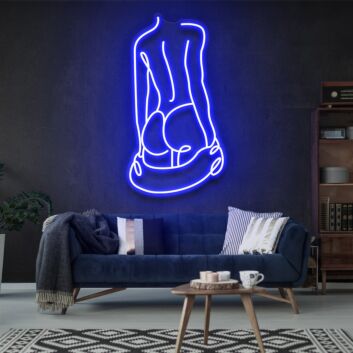 Sitzende nackte Rückenfigur LED-Neonschild Wohnzimmer Kunstdekor