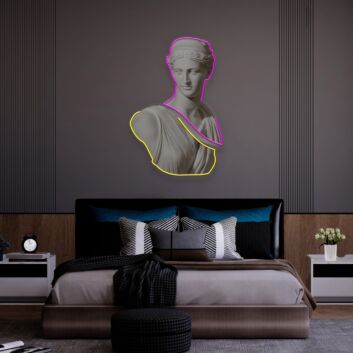Büste einer klassischen Statue LED-Neonschild mit UV-Druck Schlafzimmer Wohnzimmer