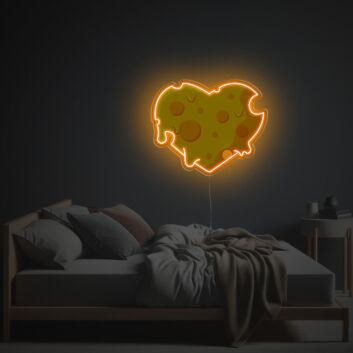 Herz aus Käse LED-Neonschild Schlafzimmer