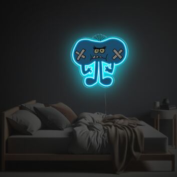 Comic-Gamecontroller mit Gesicht LED-Neonschild mit UV-Druck für Schlafzimmer Gamingzimmer