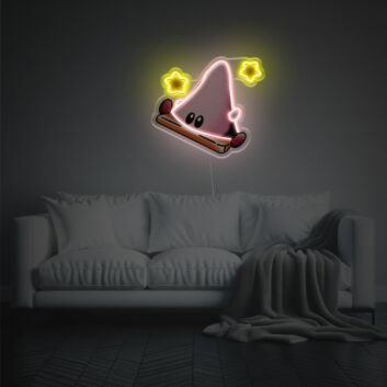 Comicfigur auf Skateboard LED-Neonschild mit UV-Druck