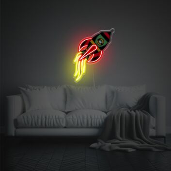 Rakete LED-Neonschild Wohnzimmer Kinderzimmer