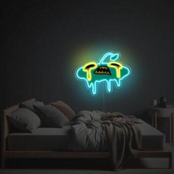 Create a captivating ambiance in your child's bedroom or playroom with the enchanting Little Crying Blue Monster LED Neon Acrylic Artwork.