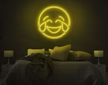 Lachender Emoji mit Freudentränen LED-Neonschild Schlafzimmer Wohnzimmer