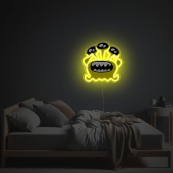 Niedliches LED Neonschild mit Cartoon Monster Motiv