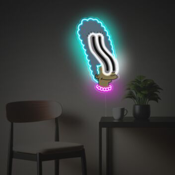 Marge Simpson mit verzerrten Augen LED-Neonschild mit UV-Druck