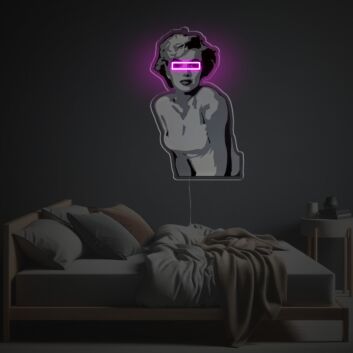 Retro Frauenfigur LED-Neonschild mit UV-Druck Schlafzimmer Wohnzimmer