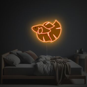 Minimalistisches LED Neonschild mit Fisch Motiv im modernen Stil