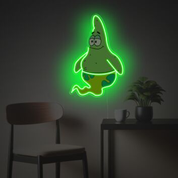 Grünes Cartoon-Seestern LED-Neonschild mit UV-Druck für Wanddekoration