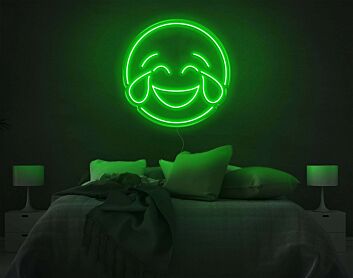 Lachender Emoji mit Freudentränen LED-Neonschild Schlafzimmer Wohnzimmer