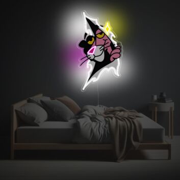 rosa Panther Figur LED-Neonschild mit UV-Druck Schlafzimmer Wohnzimmer