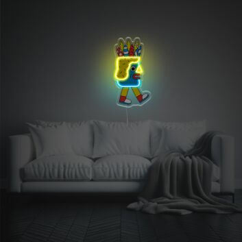 Figur mit Federschmuck LED-Neonschild mit UV-Druck Wohnzimmer Kinderzimmer