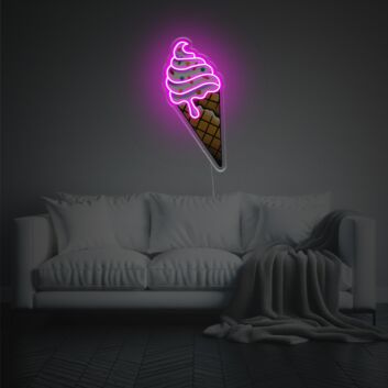 Eiswaffel mit Softeis LED-Neonschild für Wohnzimmer oder Café
