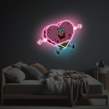 Fröhliches Herz Motiv LED-Neonschild mit UV-Druck Wanddekoration