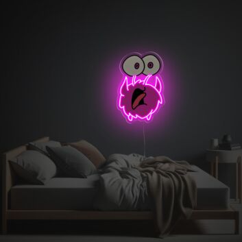 Add a whimsical touch to your home decor, office, or bar with Pinky Little Monster LED Neon Acrylic Artwork.
