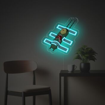 Comic-Planktonfigur LED-Neonschild mit UV-Druck für Gamingzimmer