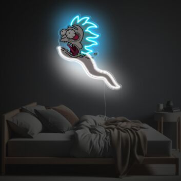 Rick als Geist LED-Neonschild mit UV-Druck
