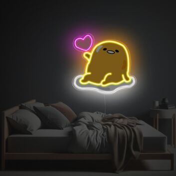 Niedliches Cartoon LED-Neonschild mit UV-Druck mit Herzmotiv